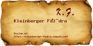 Kleinberger Fédra névjegykártya
